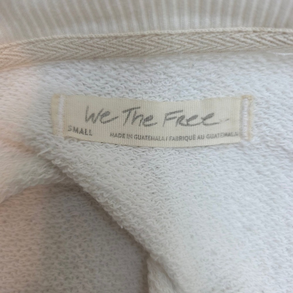 We The Free Free People White Oversized Batwing Sweatshirt Exposed Seams Small - Picture 8 of 10